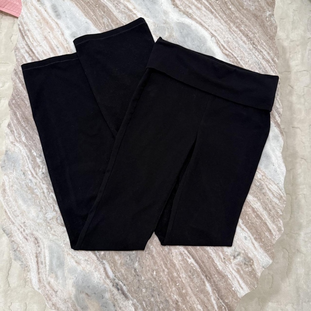 Aritzia Black Fold-Over Waistband Leggings